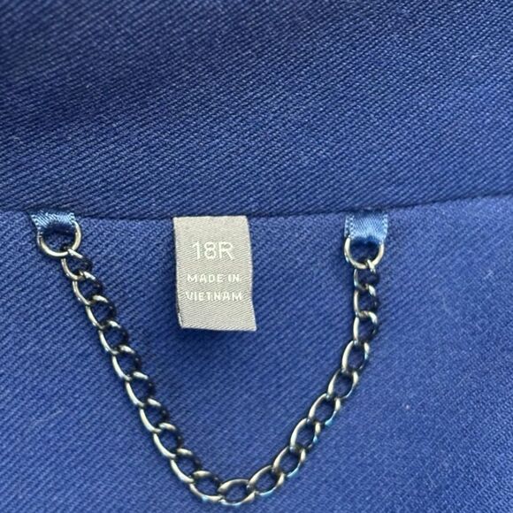 Lands’ End Cobalt Blue Full Length Wool Blend Coat Size 18R - Picture 2 of 7